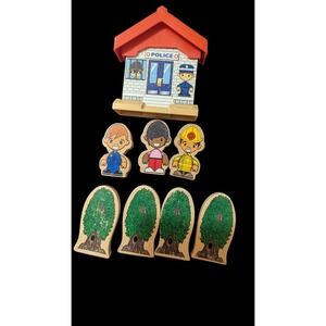 Kidkraft Wooden Police Station/ Stand/ Wooden Tree , figures Replacement parts